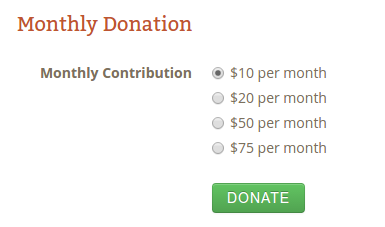 Accept donations online with monthly payments