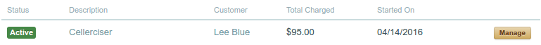 Showing payment plan in Cart66 Cloud subscription dashboard