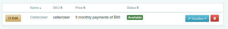 Cart66 Cloud dashboard showing payment plans