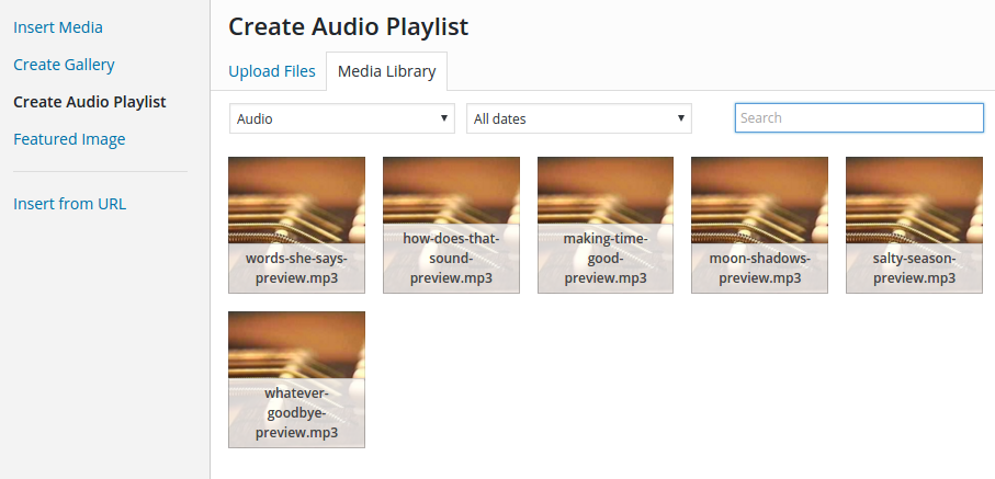 create audio playlist