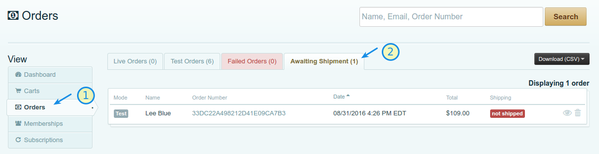 Cart66 order fulfillment - orders awaiting shipment