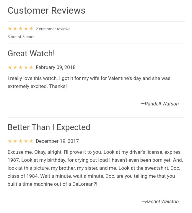 5 Star Customer Reviews | WordPress Shopping Cart