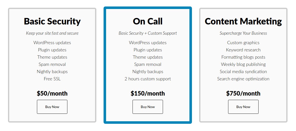 wordpress plans