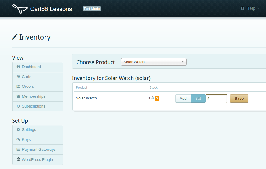 Set basic inventory management values